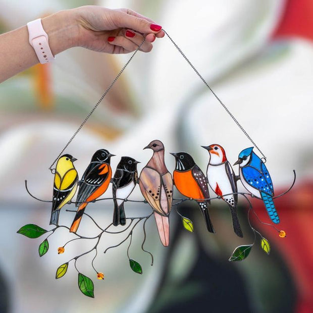 Birds Stained Glass Window Hangings - Libiyi